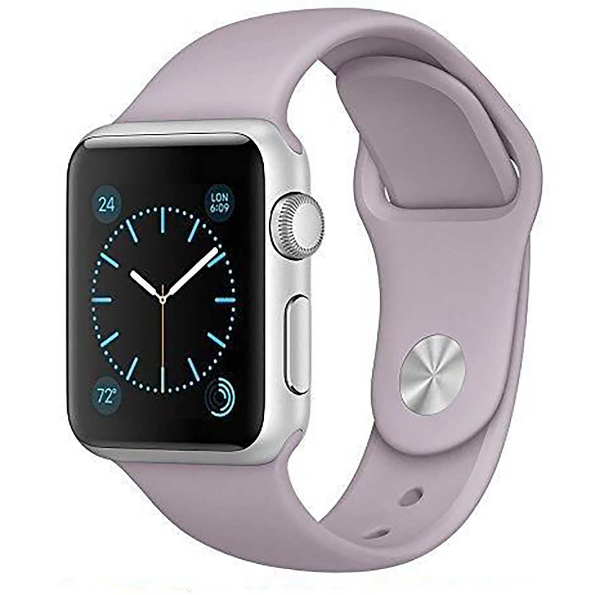 Силіконовий Ремінець для Apple Watch Sport Band 38/40mm (S/M & M/L) - (Сірий / Lavender)