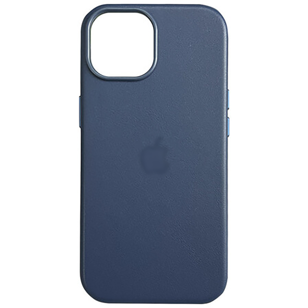Шкіряний чохол Leather Case (AAA) with MagSafe and Animation для Apple iPhone 15 Pro Max (Blue)