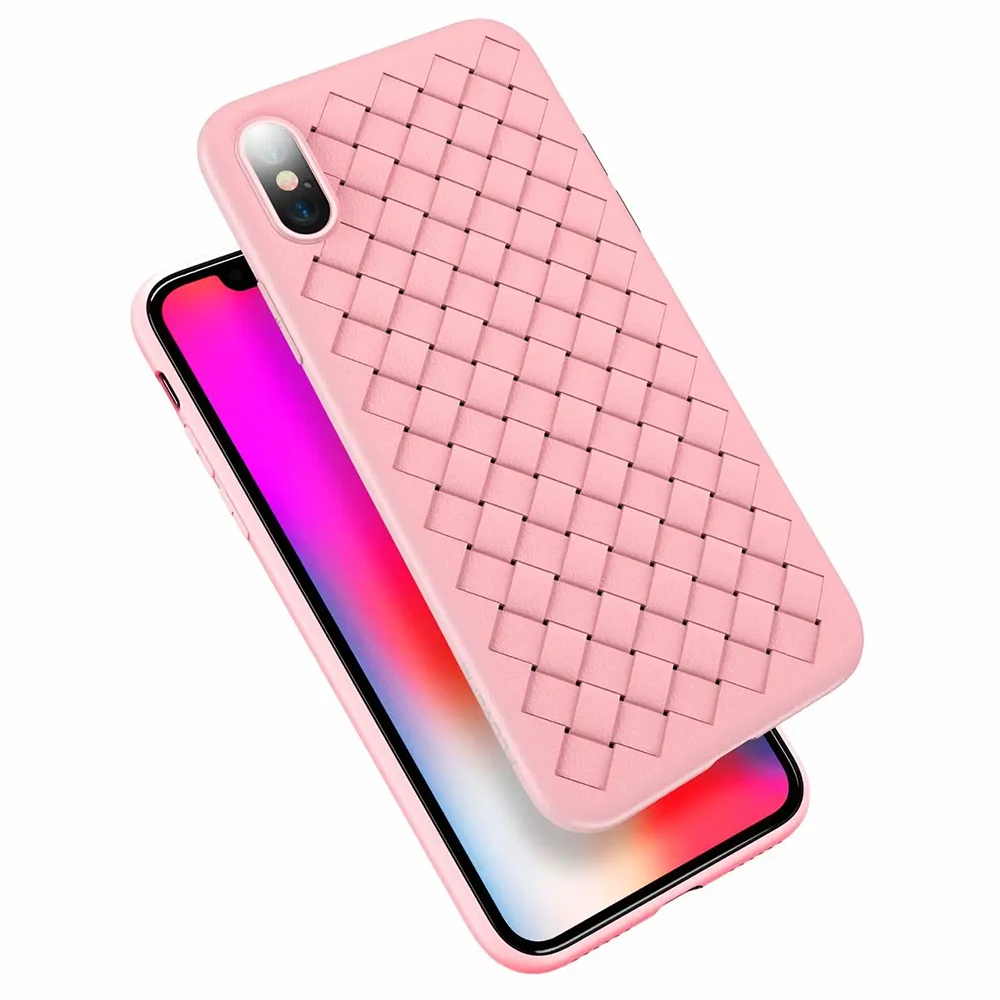 Чехол силиконовый Weaving case iPhone X/Xs (Pink)