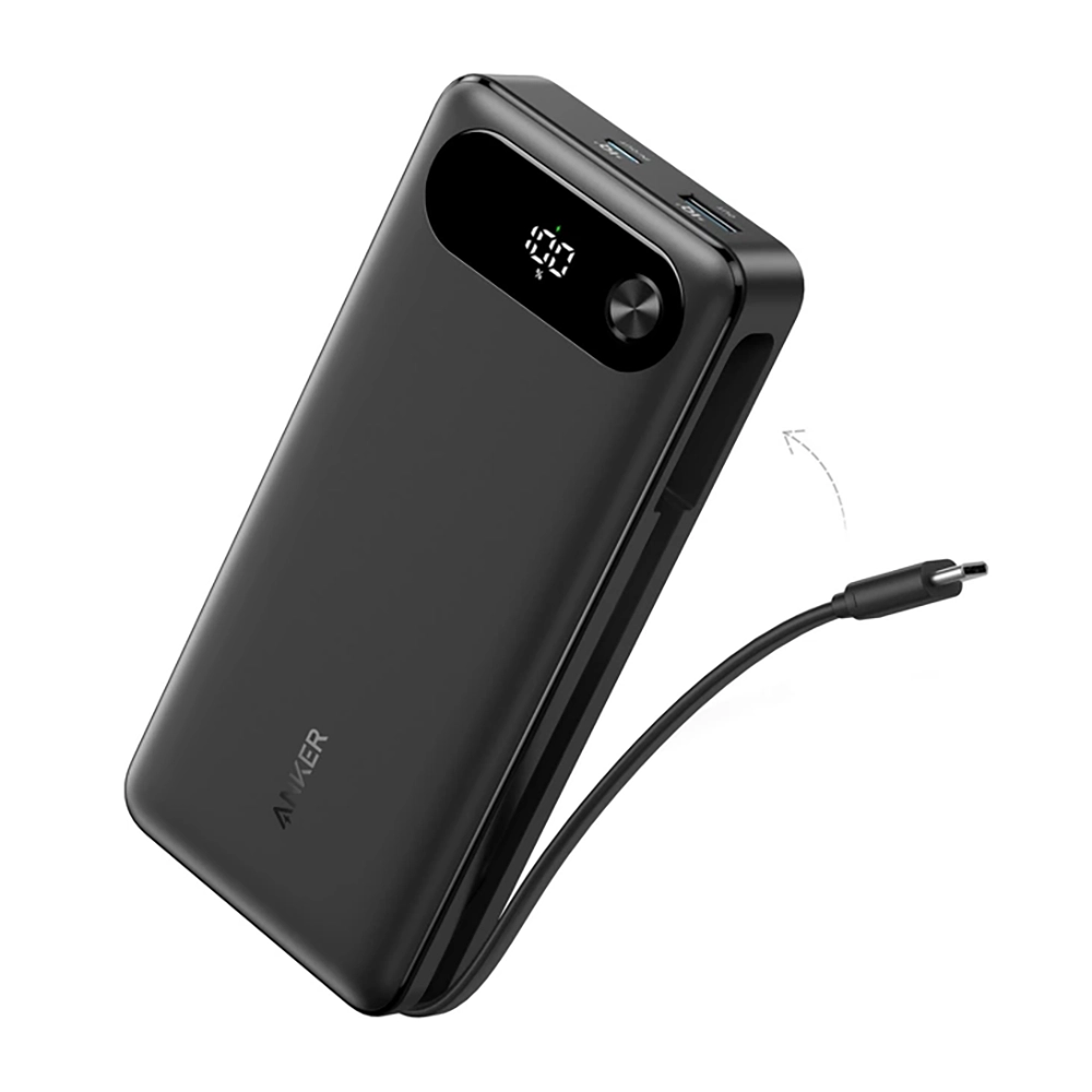 Зовн. акум. ANKER PowerCore - 20000 mAh 87W PD Built-In USB-C Cable (Чорний)