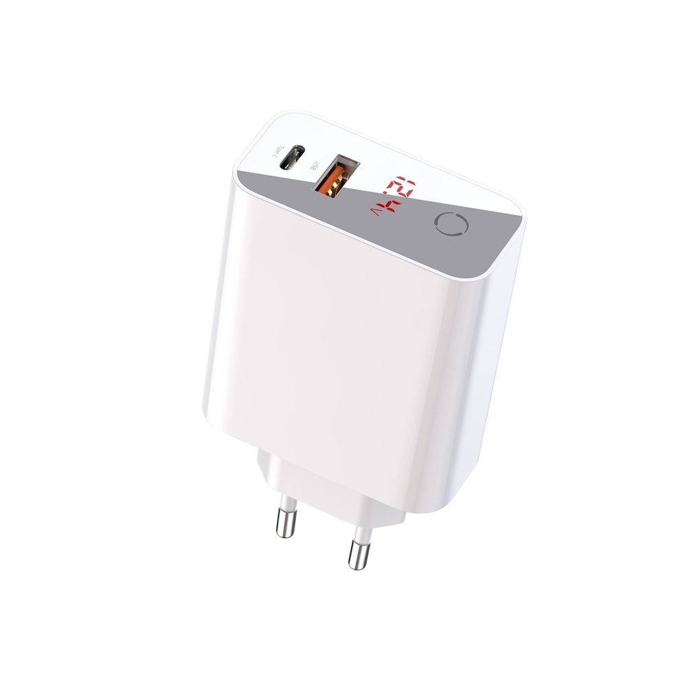 МЗП Baseus PPS Intelligent Power-off+Digital Dsplay PD3.0+QC3.0 45W (Type-C+USB) - White