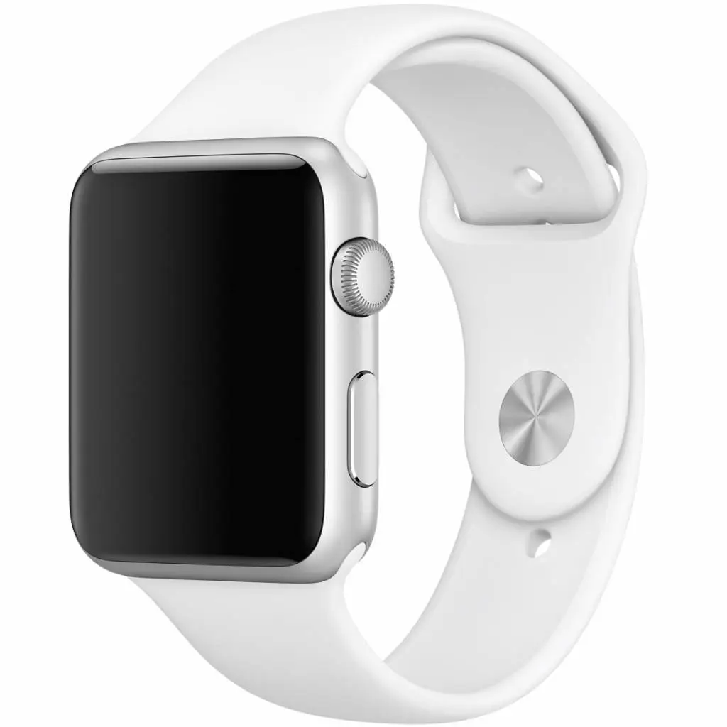 Силіконовий Ремінець для Apple Watch Sport Band 42/44mm (S/M & M/L) - (Білий / White)