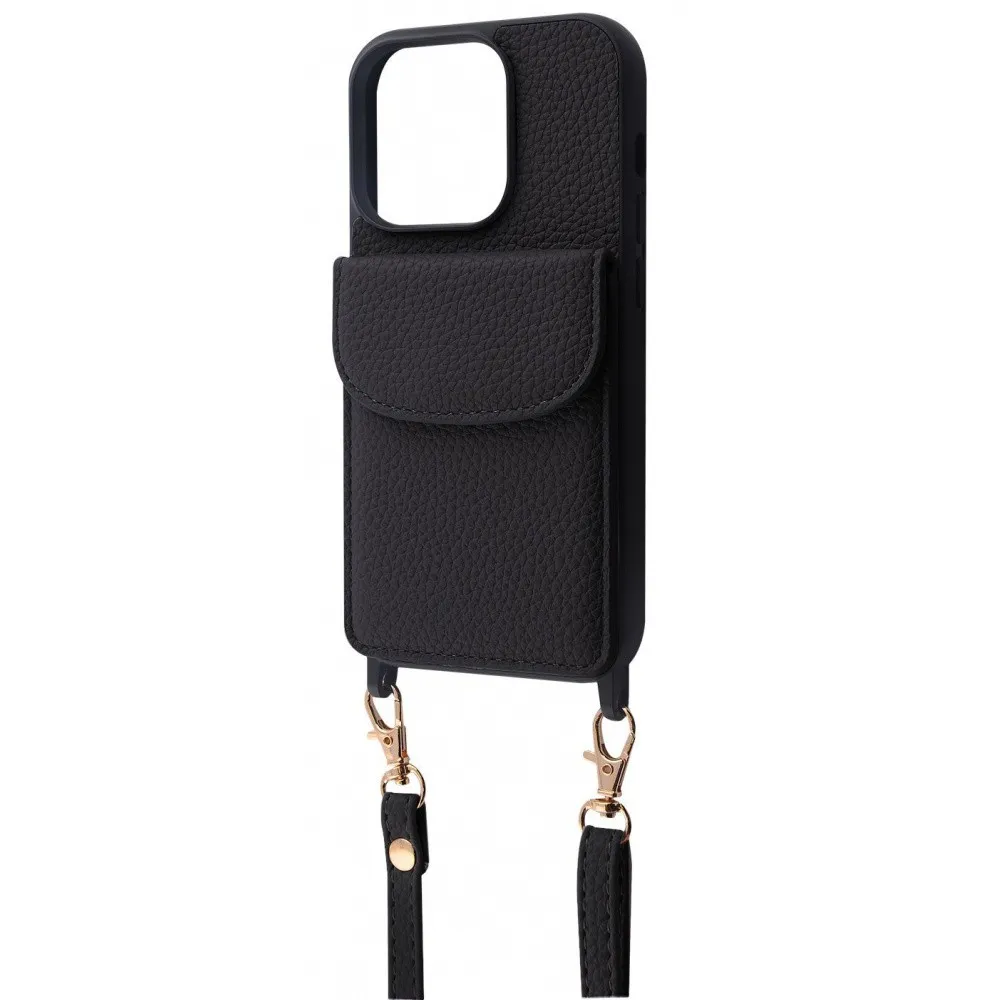 Чохол WAVE Leather Pocket Case iPhone 14 Pro Max (чорний)