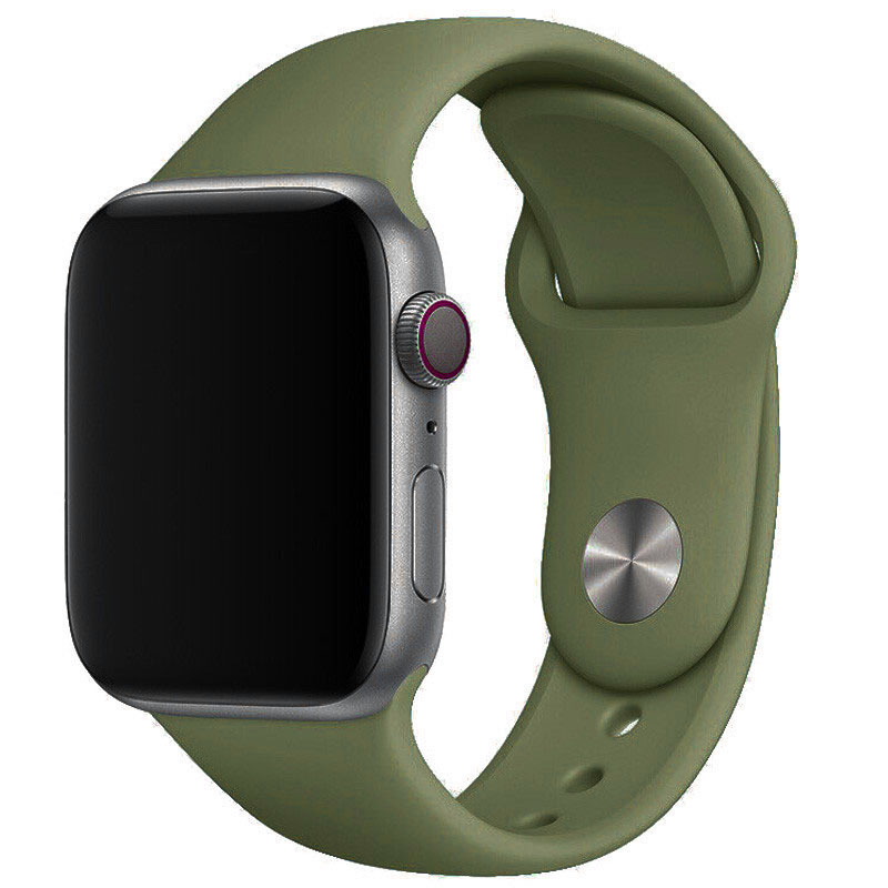 Силіконовий Ремінець для Apple Watch Sport Band 42/44mm (S/M & M/L) - (Зелений / Army Green)