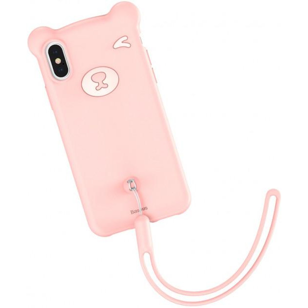 Чохол Baseus Bear Silicone Case TPU iPhone Xs Max (pink)