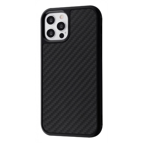 Чохол Carbon Leather Case iPhone 12 Pro Max (чорний)