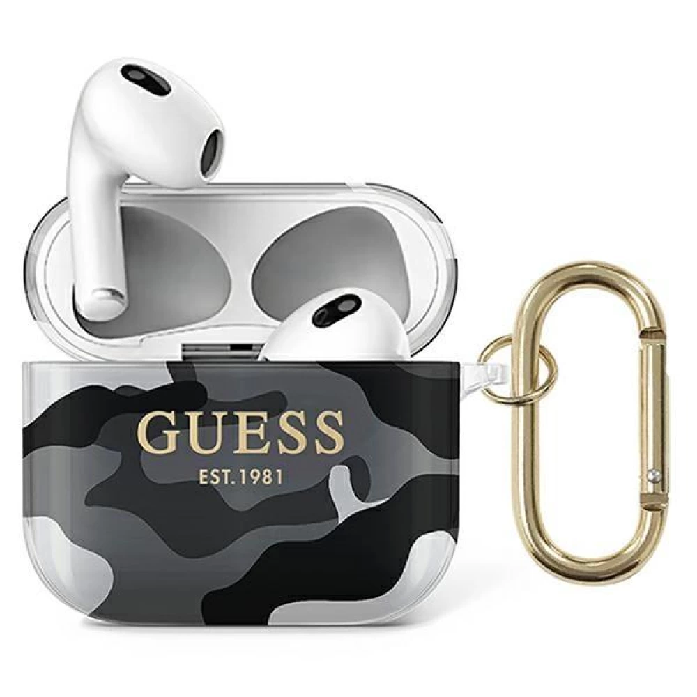 Чохол Guess TPU Shinny Camouflage Case for Airpods 3 Black