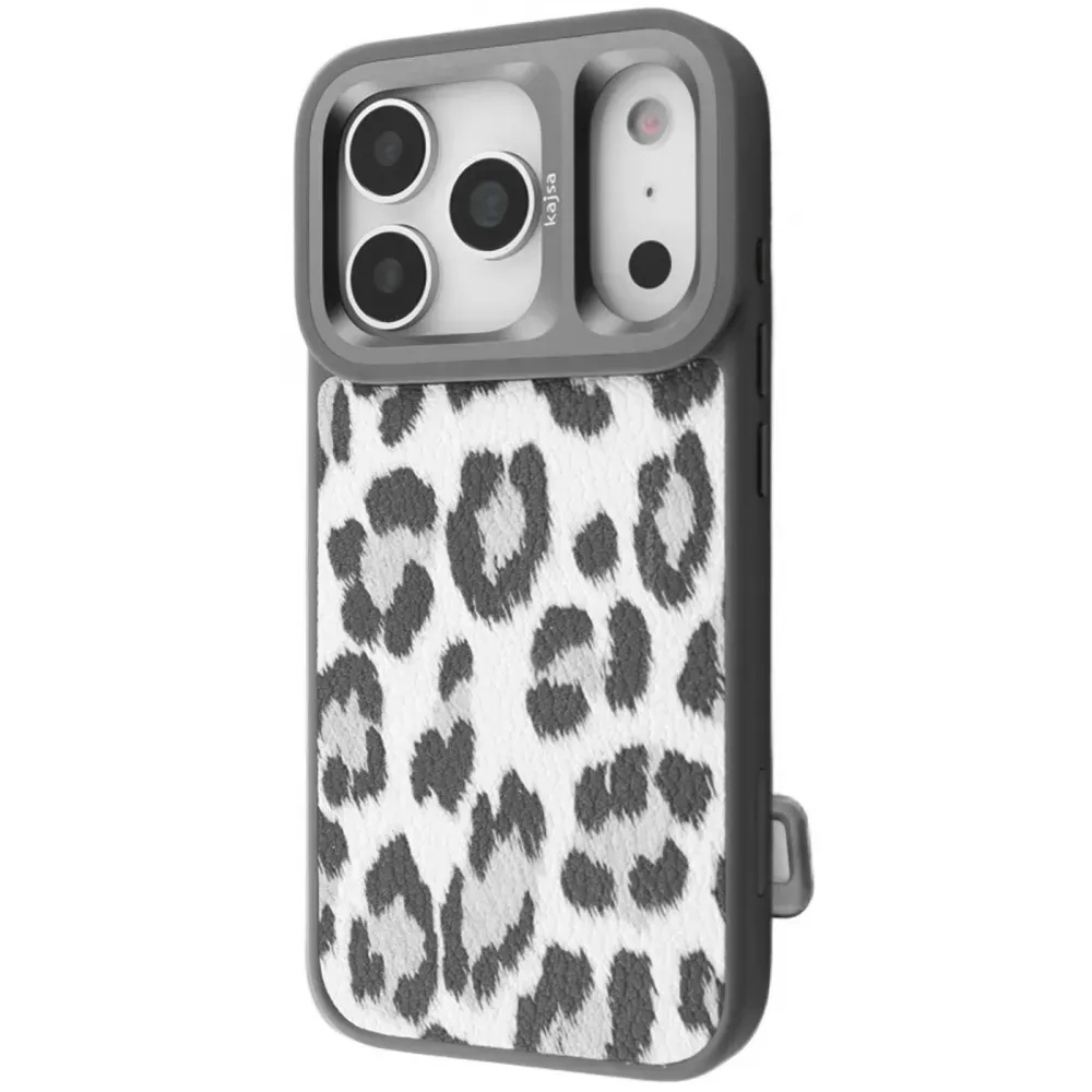 Чохол Kajsa Leopard Pattern with Magnetic Ring iPhone 17 Pro Max (сірий)