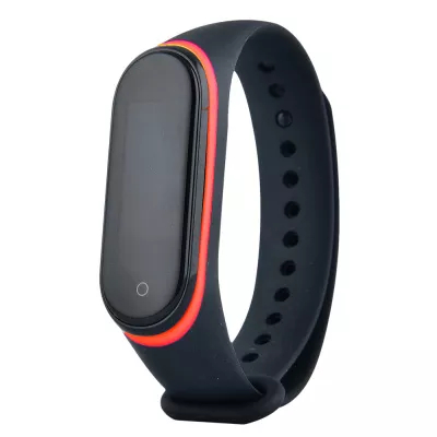 Ремінець Silicone Line Mi Band 3/4 (чорний/червоний)