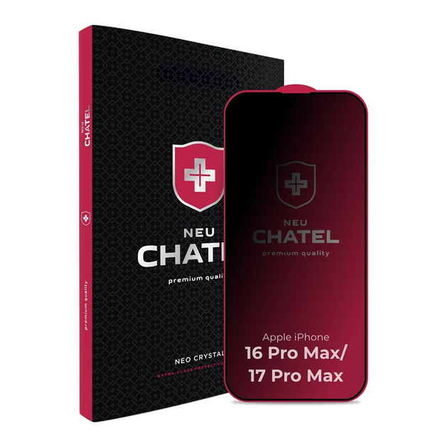 Скло +NEU Chatel Anti Peep Privacy Glass with Mesh for iPhone 16Pro Max/17 Pro Max Front Black