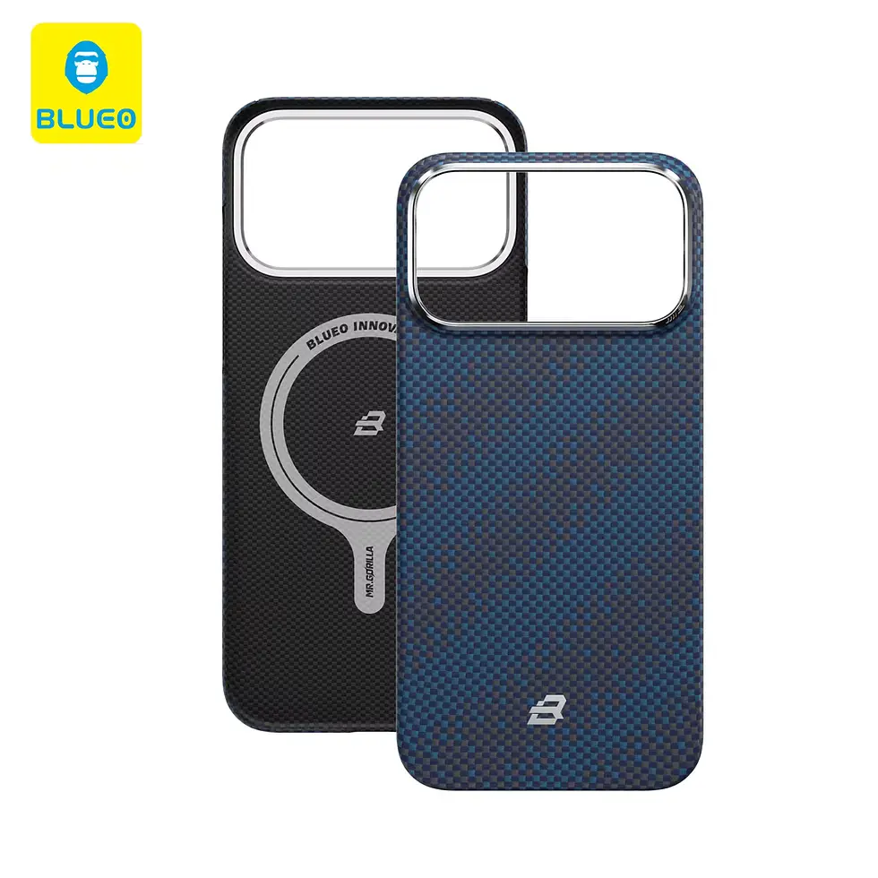 Чохол Blueo Gilded Tactile Woven Aramid Fiber Magnetic 600D Kevlar Ultra-Slim iPhone 17 Pro Max Blue