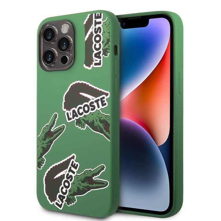 Чохол Lacoste HC Liquid Silicone & Microfiber Allover Pattern Case For iPhone 14 Pro Green