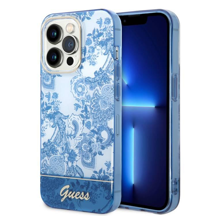 Чохол Guess PC/TPU IML Case With Double Layer Electroplated For iPhone 14 Pro Blue