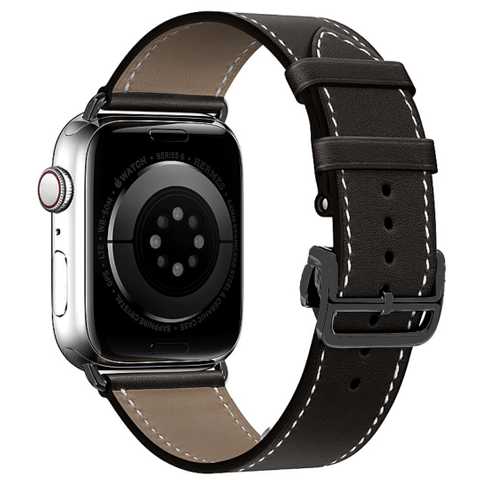 Ремінець Hermer Leather Band для Apple Watch 38/40mm - Black