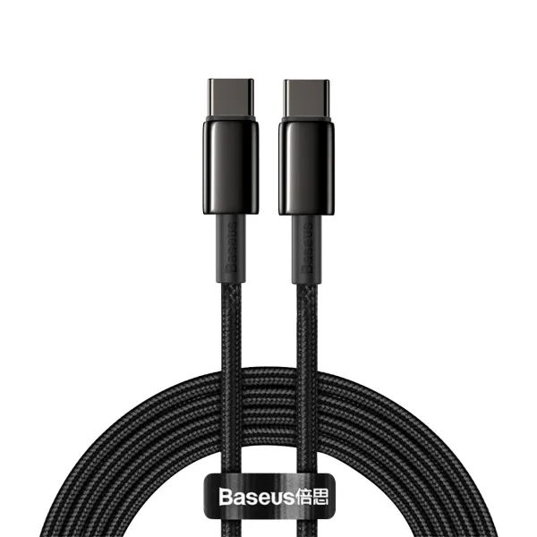 Кабель Baseus Tungsten Gold Type-C to Type-C 100W (2m) (чорний)