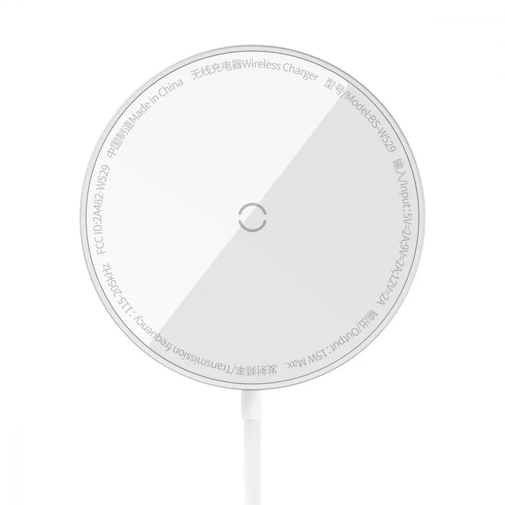 Бездротовий ЗП Baseus Simple Mini3 Magnetic Wireless Charger 15W (срібний)